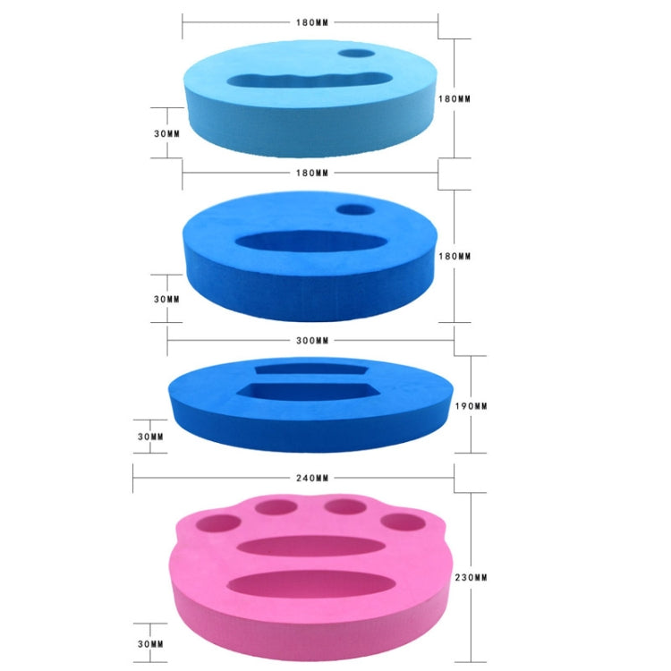 1pair Adult Children Swimming Hand Grip Floating Board Thickened Water Beater Board, Round Simple Dark Blue, Round Comfort Light Blue, Meow Paw Rose Red, Oval Dark Blue