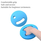 1pair Adult Children Swimming Hand Grip Floating Board Thickened Water Beater Board, Round Simple Dark Blue, Round Comfort Light Blue, Meow Paw Rose Red, Oval Dark Blue