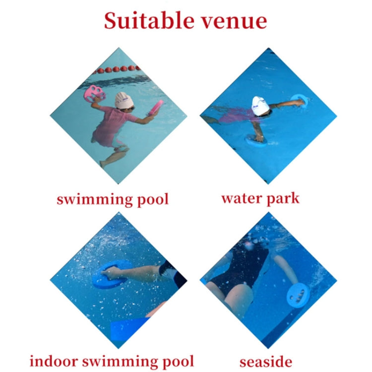 1pair Adult Children Swimming Hand Grip Floating Board Thickened Water Beater Board, Round Simple Dark Blue, Round Comfort Light Blue, Meow Paw Rose Red, Oval Dark Blue
