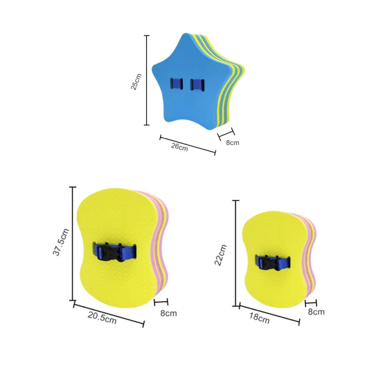 EVA Foam Float Back Rafting Swimming Gear Aquatic Outdoor Sports Gear, Color Random Delivery, Waist Shape Small, Waist Shape Medium, Star Medium
