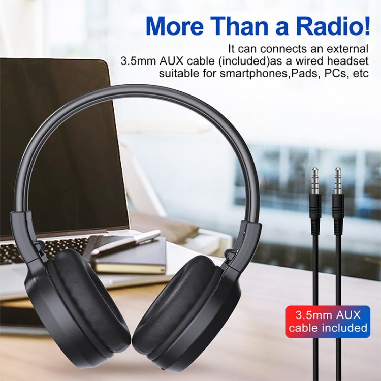 F4 Digital Display Automatic Scanning Foldable FM Radio Headphone, Charging Version, Battery Version