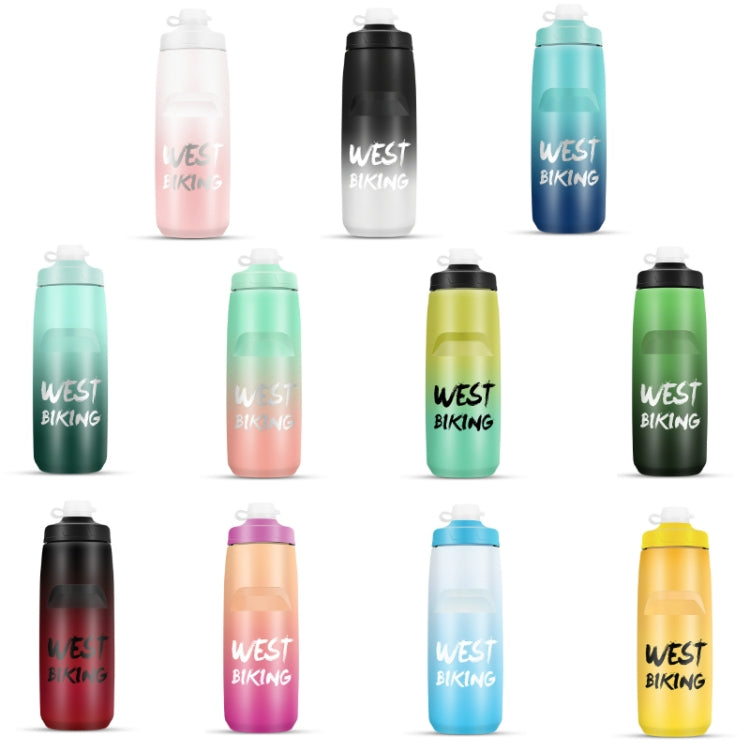 WEST BIKING 750ML Bicycle Water Bottle Portable Outdoor Cycling Water Cup, White Pink Gradient, Black Gray Gradient, Blue Gradient, Dark Green Gradient, Green Pink Gradient, Yellow Green Gradient, Black Green Gradient, Black Red Gradient               ...