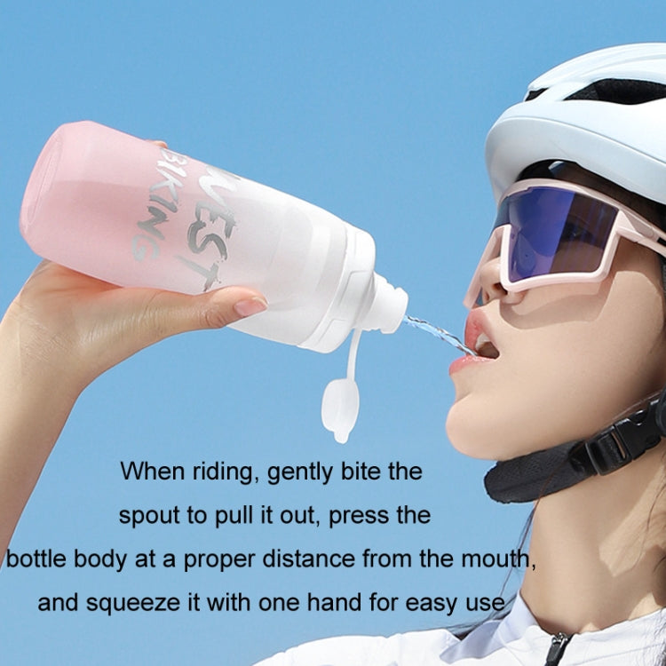 WEST BIKING 620ML Bicycle Water Bottle Portable Outdoor Cycling Water Cup, White Pink Gradient, Black Gray Gradient, Blue Gradient, Dark Green Gradient, Green Pink Gradient, Yellow Green Gradient, Black Green Gradient, Black Red Gradient               ...