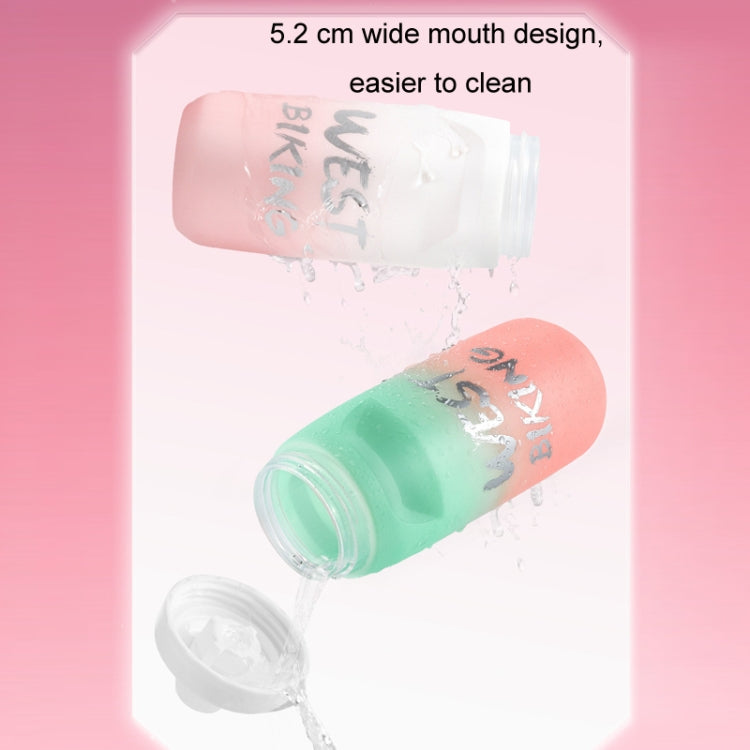 WEST BIKING 620ML Bicycle Water Bottle Portable Outdoor Cycling Water Cup, White Pink Gradient, Black Gray Gradient, Blue Gradient, Dark Green Gradient, Green Pink Gradient, Yellow Green Gradient, Black Green Gradient, Black Red Gradient               ...