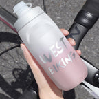 WEST BIKING 620ML Bicycle Water Bottle Portable Outdoor Cycling Water Cup, White Pink Gradient, Black Gray Gradient, Blue Gradient, Dark Green Gradient, Green Pink Gradient, Yellow Green Gradient, Black Green Gradient, Black Red Gradient               ...