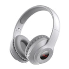 X5 Portable Digital Display Folding Headset FM Radio Headphones, Charging White, Charging Black