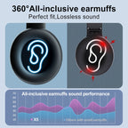 X5 Portable Digital Display Folding Headset FM Radio Headphones, Charging White, Charging Black