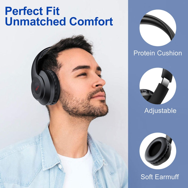 X5 Portable Digital Display Folding Headset FM Radio Headphones, Charging White, Charging Black