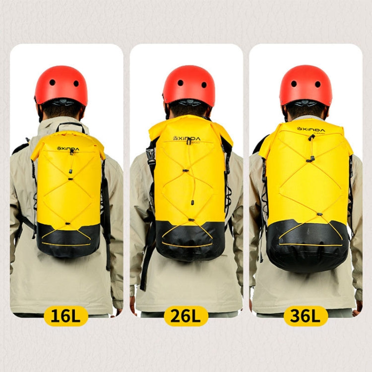 XINDA XD-BAG19 IPX7 Waterproof Outdoor Stream Tracing Backpack Diving Bag, Yellow-16L, Yellow-26L, Yellow-36L, Blue-16L, Blue-26L, Blue-36L, Light Gray-16L, Light Gray-26L, Light Gray-36L, Black-16L, Black-26L, Black-36L