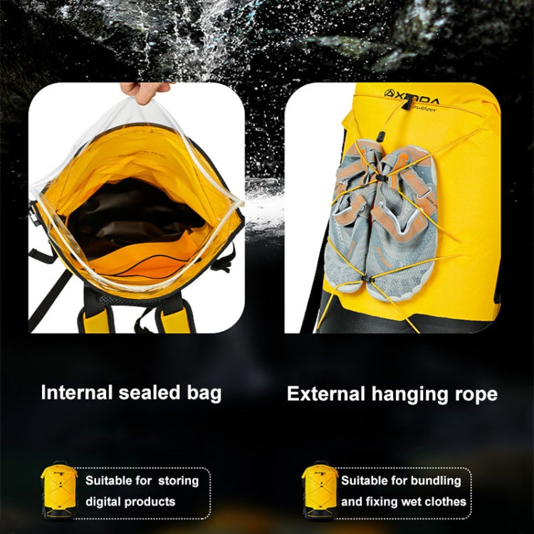XINDA XD-BAG19 IPX7 Waterproof Outdoor Stream Tracing Backpack Diving Bag, Yellow-16L, Yellow-26L, Yellow-36L, Blue-16L, Blue-26L, Blue-36L, Light Gray-16L, Light Gray-26L, Light Gray-36L, Black-16L, Black-26L, Black-36L