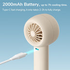 JisuLife FA42 Handheld Portable Small Rechargeable Turbo Fan, Brown 2000mAh, White 2000mAh, Mint Green 2000mAh, Mint Green 4500mAh, Brown 4500mAh, White 4500mAh