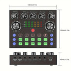 V8S Audio Mixer Live Voice Changer External Sound Card, Black, Gold Triangle Set, Black Triangle Set, Gold Cantilever Set, Black Cantilever Set, Gold Cantilever+Lamp