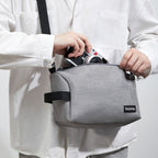 Baona BN-H012 Multifunctional Outdoor Crossbody Digital Camera Bag Lens Protection Bag, Grey, Black