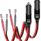 16AWG 15A 12V/24V Fused Cigarette Lighter Plug With Lead, 1pair