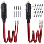 16AWG 15A 12V/24V Fused Cigarette Lighter Plug With Lead, 1pair