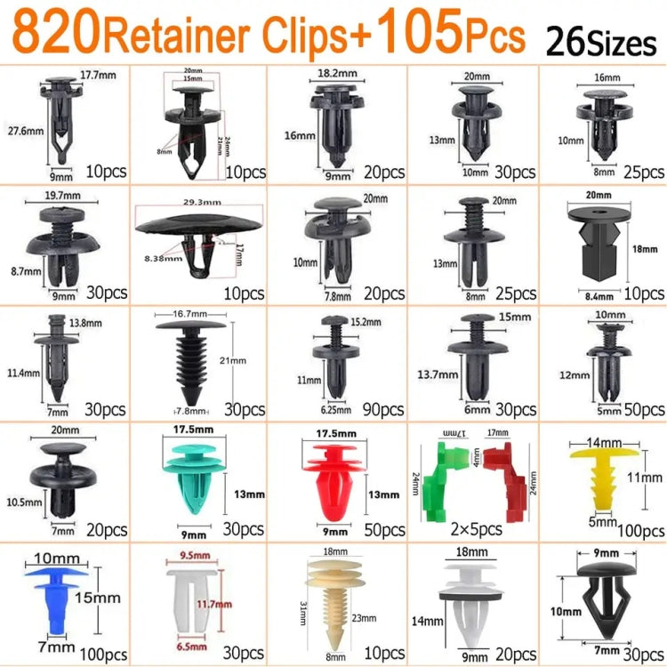 Universal Automotive Fasteners Rivets Fender Expansion Screws, 925pcs /Set
