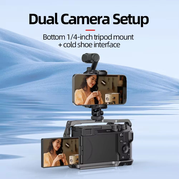 For DJI Osmo Pocket 3 Phone Holder Expansion Bracket With 3 Cold Shoe Port