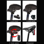 Bike Warning Tail Light 1080P WiFi Camera Recorder Waterproof Bicycle Rear Light for Riding Cycling, Rotate Mount, Clamp Mount, Strap Mount, Rearview Mirror Mount, Saddle Tube Mount