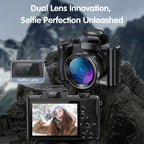 DC206X 5K/30FPS 3.2-Inch 5X Optical Zoom Front And Rear Dual-Camera HD Digital Camera, EU Plug, US Plug, UK Plug
