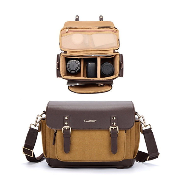 Vintage Waterproof Canvas Bag DSLR Camera Photo Bag, Cwatcun D126 Double Shoulder, Cwatcun D127 Single Shoulder