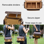 Vintage Waterproof Canvas Bag DSLR Camera Photo Bag, Cwatcun D126 Double Shoulder, Cwatcun D127 Single Shoulder