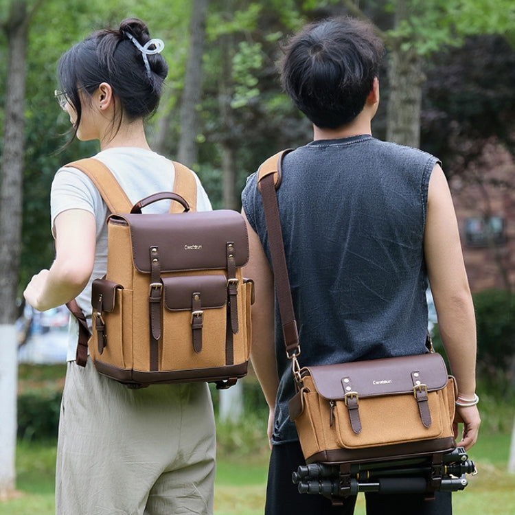 Vintage Waterproof Canvas Bag DSLR Camera Photo Bag, Cwatcun D126 Double Shoulder, Cwatcun D127 Single Shoulder