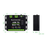 Waveshare 27076 Industrial USB TO TTL UART Serial Communication Module Converter, 27076