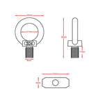 RV Sunshade 304 Stainless Steel Slide Rail Ring, 1pcs M4 Ring + Cylinder, 2pcs M4 Ring + Cylinder, 2pcs M4 Ring + Cylinder + Purple Climbing Buckle, 2pcs M4 Ring + Cylinder + Silver Climbing Buckle