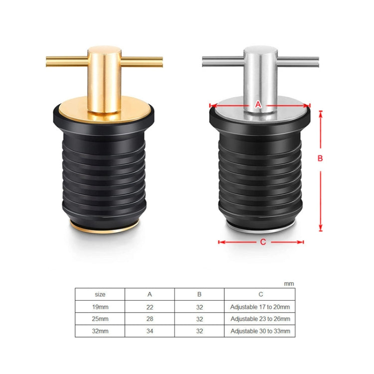 Marine Motorboat Deck Cross Drain Plug Screw, Copper For 19mm, Copper For 25mm, Copper For 32mm, Stainless Steel For 19mm, Stainless Steel For 25mm