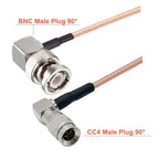 CC4 Male To BNC Male Elbow Connector Cable RG179 Coaxial RF Cable, 20cm, 30cm, 50cm, 100cm