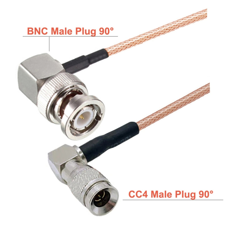 CC4 Male To BNC Male Elbow Connector Cable RG179 Coaxial RF Cable, 20cm, 30cm, 50cm, 100cm
