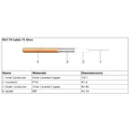 CC4 Male To BNC Male Elbow Connector Cable RG179 Coaxial RF Cable, 20cm, 30cm, 50cm, 100cm