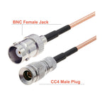 CC4 Male To BNC Female Cable RG179 RF Adapter Wire, 20cm, 30cm, 50cm, 100cm