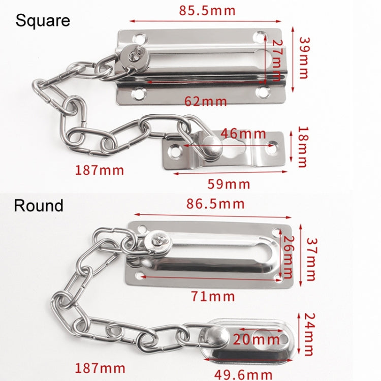 Security Door Chain Anti-theft Home Door Bolt Latch Window Chain Lock, Square Black, Square Silver, Square Red Bronze, Round Gold, Round Bronze, Round Silver