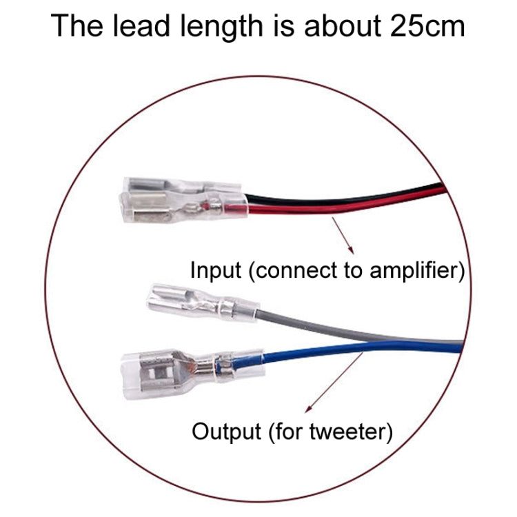 WEAH-T-5 Car Modification Tweeter Crossover Hi-Fi Audio Divider, A Model 2.2UF, B Model 2.5UF, C Model 4.7UF