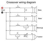 One High One Medium Two Low 4-Way Speaker Crossover Audio Modification Divider, RCEDA-402A