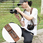Cwatcun H90 Dual Camera Leather Strap Adjustable Multi-functional Convenient Camera Shoulder Strap, H90 1.0, H90 2.0