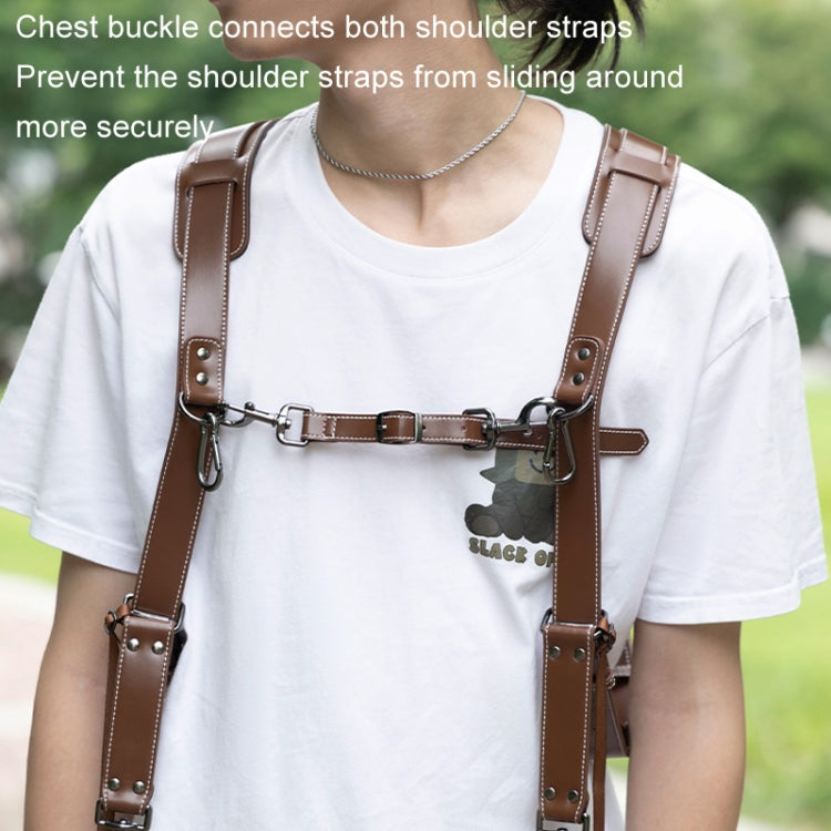 Cwatcun H90 Dual Camera Leather Strap Adjustable Multi-functional Convenient Camera Shoulder Strap, H90 1.0, H90 2.0