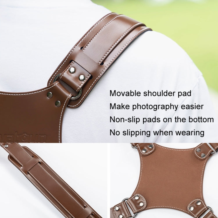 Cwatcun H90 Dual Camera Leather Strap Adjustable Multi-functional Convenient Camera Shoulder Strap, H90 1.0, H90 2.0