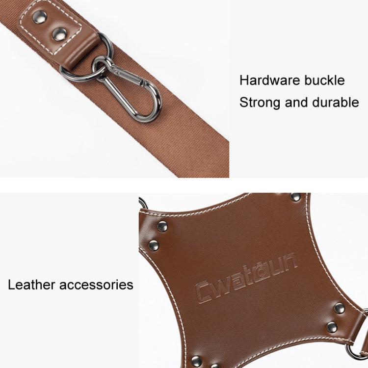 Cwatcun H90 Dual Camera Leather Strap Adjustable Multi-functional Convenient Camera Shoulder Strap, H90 1.0, H90 2.0