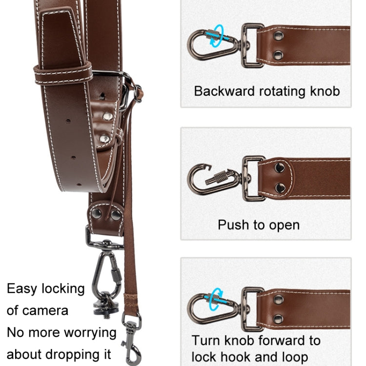 Cwatcun H90 Dual Camera Leather Strap Adjustable Multi-functional Convenient Camera Shoulder Strap, H90 1.0, H90 2.0