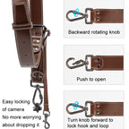 Cwatcun H90 Dual Camera Leather Strap Adjustable Multi-functional Convenient Camera Shoulder Strap, H90 1.0, H90 2.0