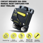 RV Yacht Manual Reset Ignition Protection Fuse Switch With Terminal Accessories, 50A, 100A, 150A, 200A, 250A, 300A
