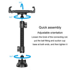 Car Phone Mount Extension Arm Double Jointed Swivel Adjustment Carbon Fiber Bracket Connecting Rod, 140mm For 20mm Ball Head, 170mm For 25.4mm Ball Head