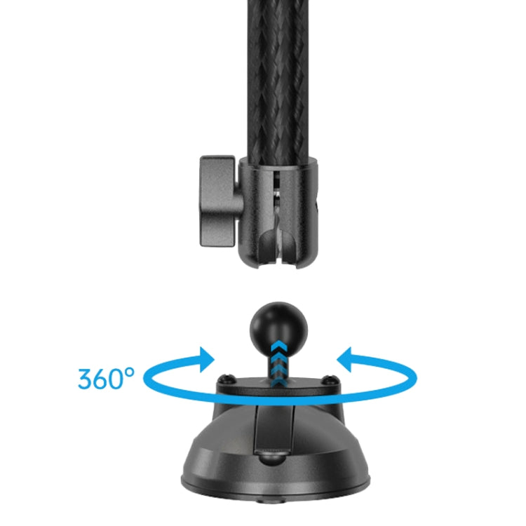 Telescopic Car Phone Mount Extension Arm Double Jointed Swivel Carbon Fiber Bracket Connecting Rod, 217-300mm For 20mm Ball Head, 235-335mm For 25.4mm Ball Head