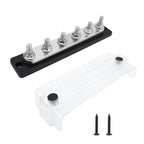 M8 Stud RV Yacht 6-way Nylon Flame Retardant Base DC Busbar, Black