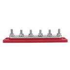 M8 Stud RV Yacht 6-way Nylon Flame Retardant Base DC Busbar, Red