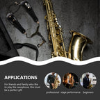 Saxophone Double-Shoulder Strap Leather Adjustable Lanyard For Tenor Alto Sax Accessories