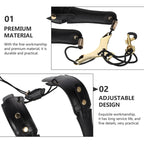 Saxophone Double-Shoulder Strap Leather Adjustable Lanyard For Tenor Alto Sax Accessories
