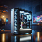 COOLMOON GH3 Computer ARGB Vertical Adjustable Lens Graphics Card Holder, Temperature Display Upgrade White, Temperature Display Upgrade Black, Black, White